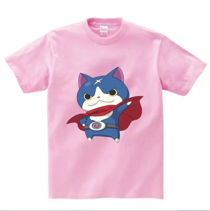 pink childreT-shirt Футболка для мальчиков модная детская повседневная футболка унисекс с персонажами «Йо-КАИ уотч» Новая футболка Летняя футболка с короткими рукавами для девочек, NN - Цвет: pink childreT-shirt