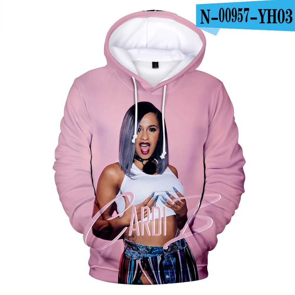 3D Толстовка rapper Cardi B 3D Толстовка Женская толстовка с принтом утонченность Cardi B Толстовка Мужская Хип-Хоп Harajuku Толстовка XXS-4XL - Цвет: 3D