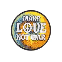 make love not war peace embroidered hippie iron on jacket patch applique new