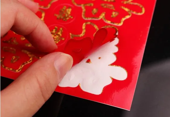 Китайские свадебные красные золотые лазерные блестящие бумажные резные дверные