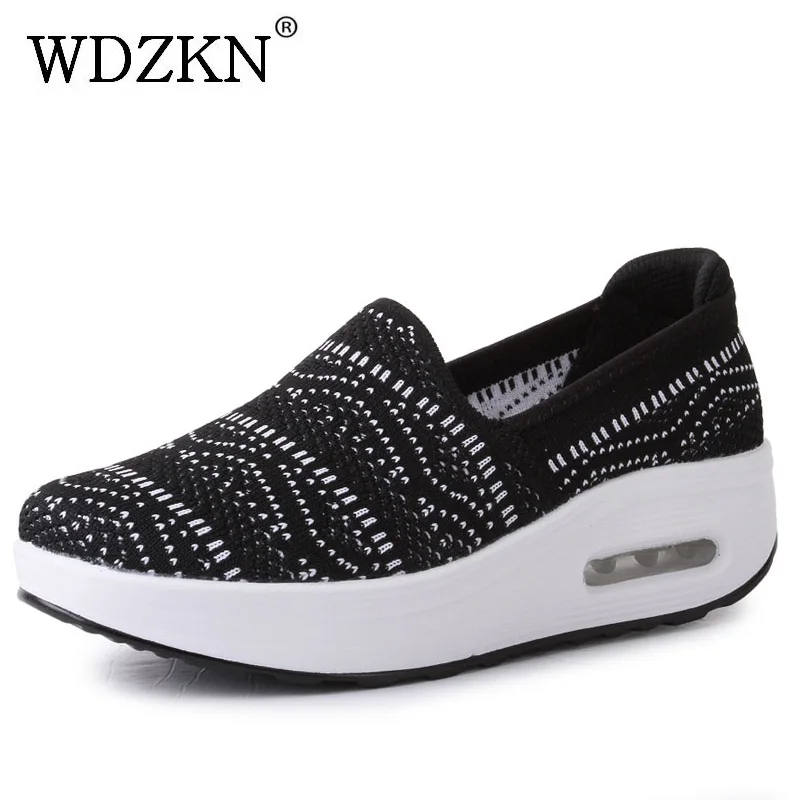 Кроссовки WDZKN женские на платформе без шнуровки дышащие сетчатые повседневная