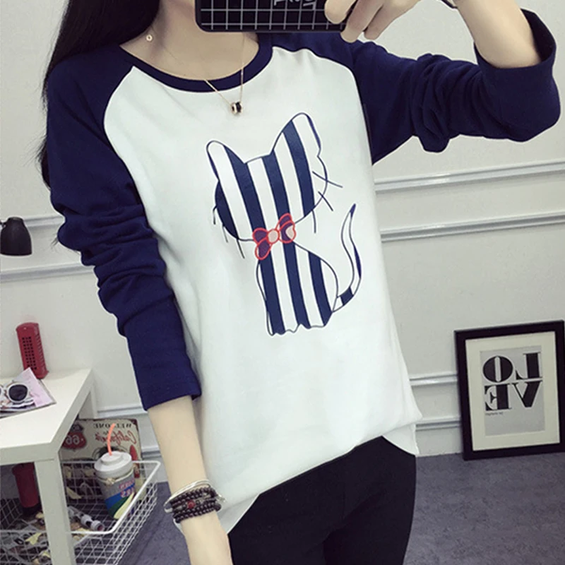 Милый кот полосатый цифровой печати сезон весна лето Модные простые и элегантные