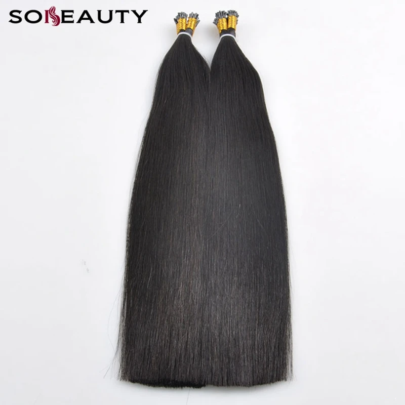 Sobeauty Remy Hair I Tip Extension 40g/pack 16’’18’’20’’22’’ Human Silky Straight Fusion 1B Color | Шиньоны и парики