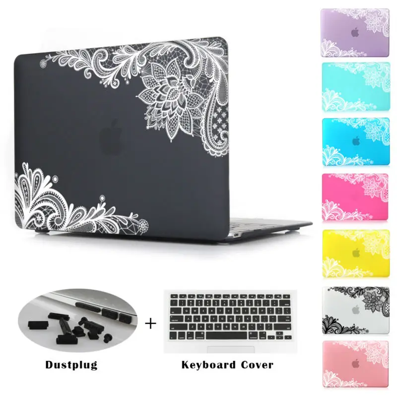 Новая мода для девочек матовый кружевной жесткий чехол Macbook Air 13 12 11 Pro 15 дюймов с