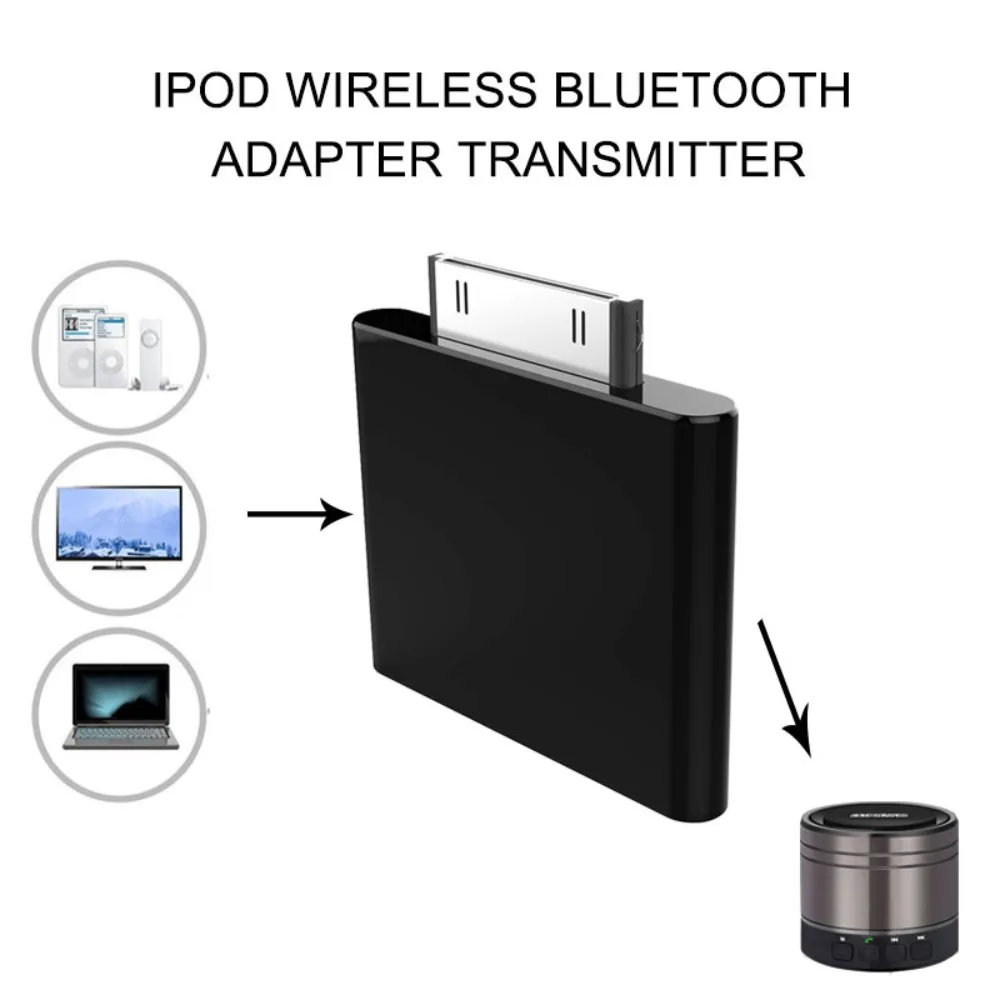 Bluetooth аудио передатчик Черный 30pin стерео адаптер для iPod Ser ручной