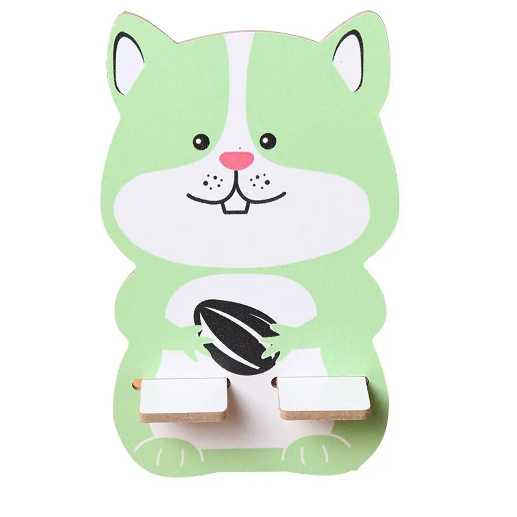 green squirrel Милый мультфильм мобильный в виде животного телефон кронштейн деревянный держатель собака шаблон, белка шаблон, медведь шаблон держатель - Цвет: green squirrel