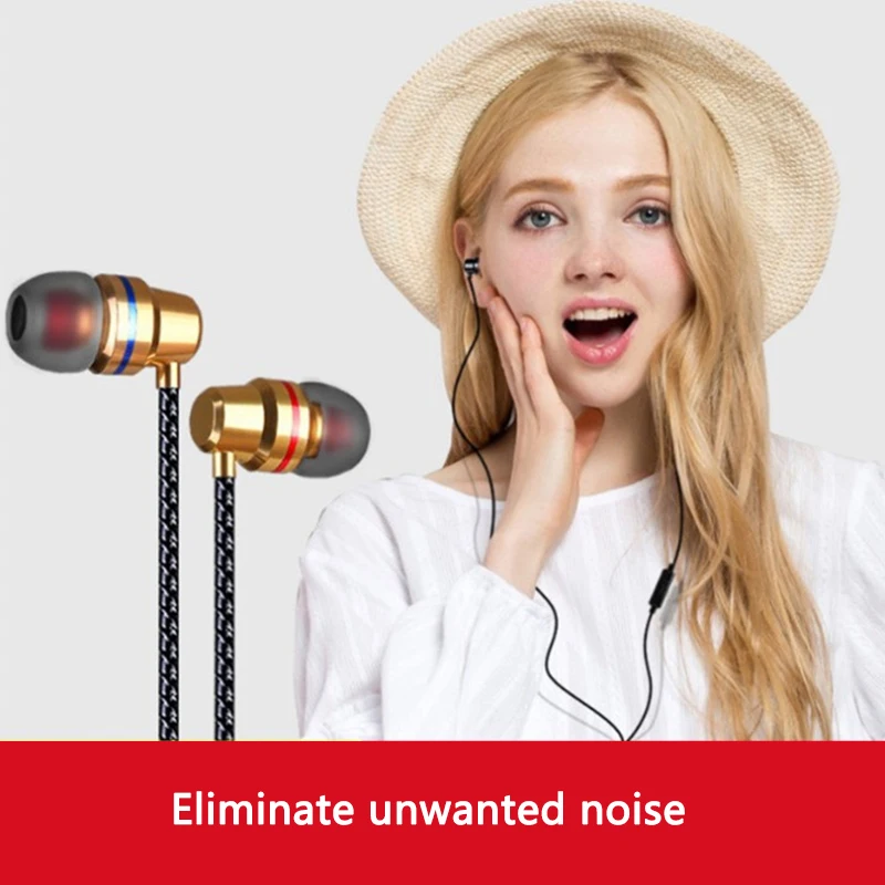 

Professional Metal Headphone In Ear Wired Earphone 3.5mm Heavy Bass Sound Quality Music Sport Headset For iPhone Xiaomi