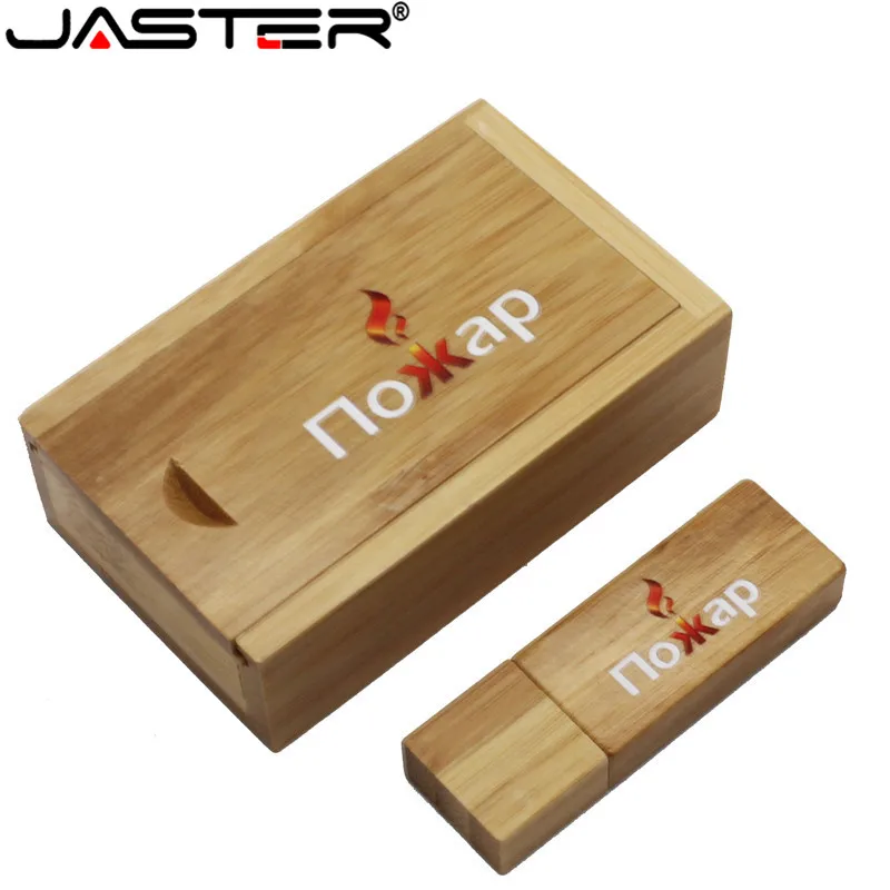 JASTER дерево USB 2,0+ коробка клен usb флэш-накопитель Флешка 4 ГБ 8 ГБ 16 ГБ 32 ГБ 64 Гб карта памяти(5 шт. цветная печать логотипа