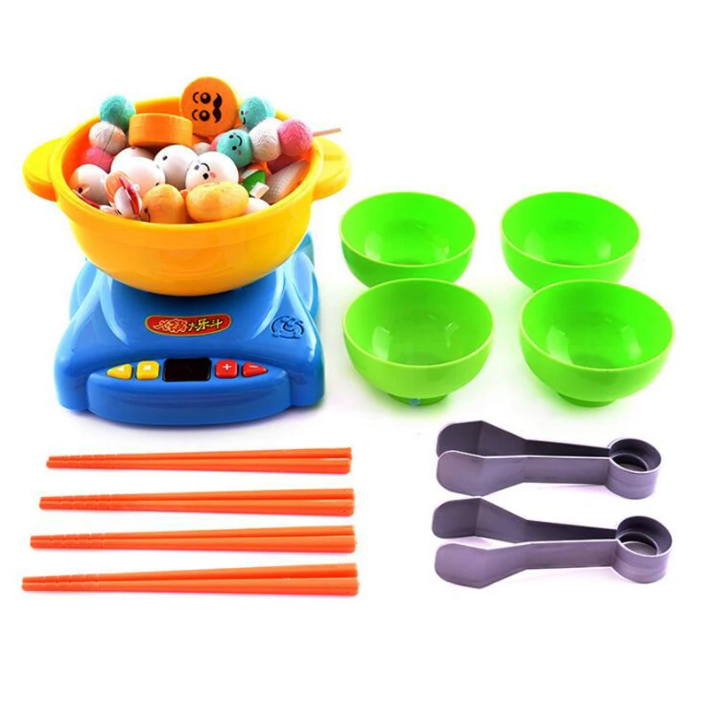 Kids Toys Pretend Kitchen Cooking Hot Pot Food Tools Kits Play House Toy Cookware Set Clipping Family Game Education Gifts |