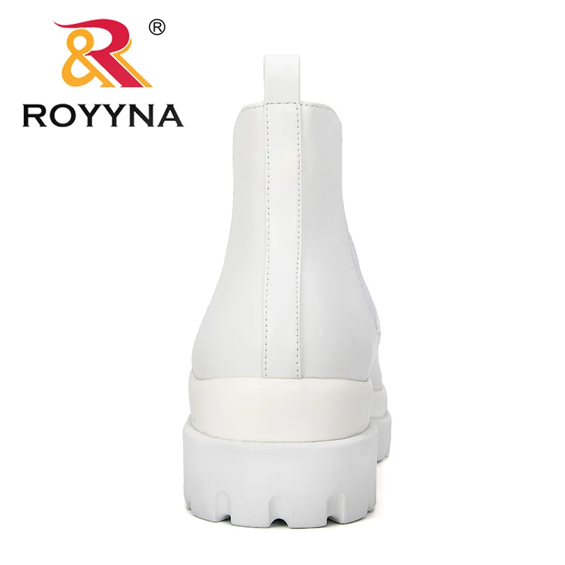 ROYYNA 2019 новые модные женские сапоги на толстом каблуке платформе из микрофибры