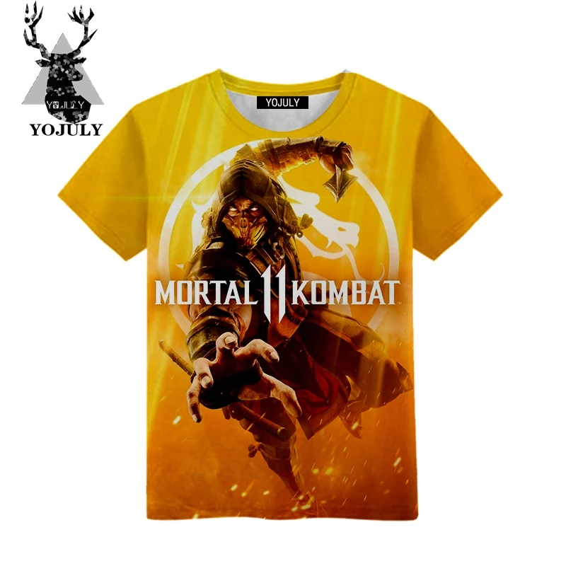 YOJULY/ г. Mortal Kombat 11 Harajuku/Детская летняя футболка для мальчиков футболка с 3d принтом для мальчиков и девочек, детская одежда для подростков A21