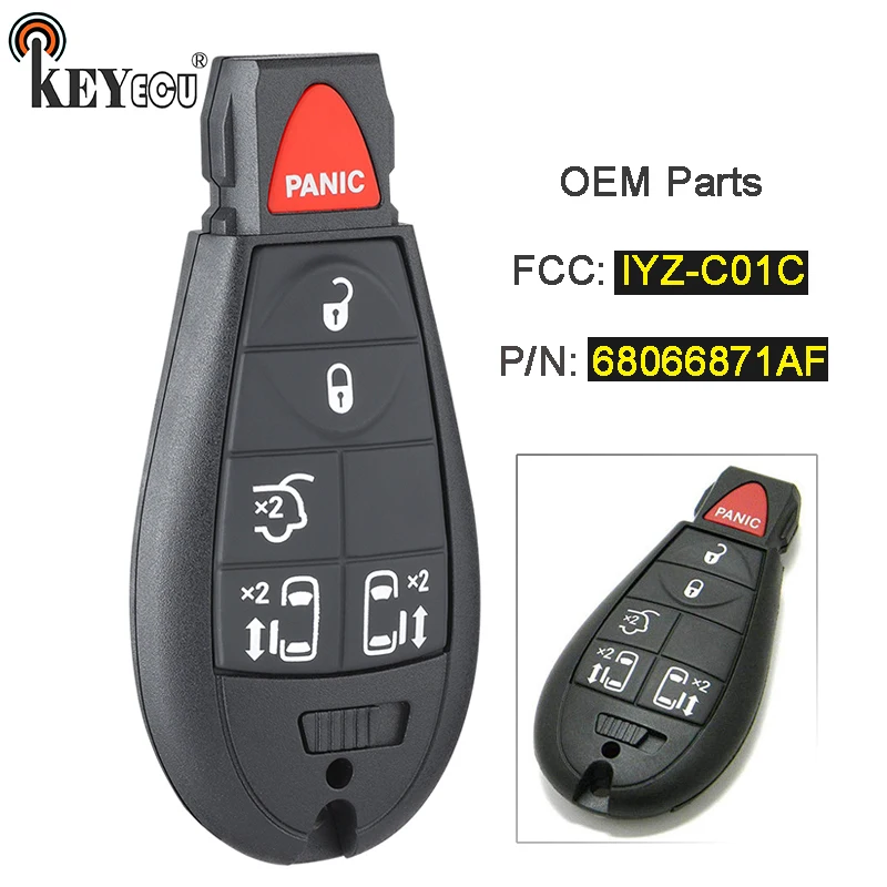 KEYECU FCC: IYZ C01C P/N:68066869 56046705 OEM запчасти 5 + 1 6 кнопочный умный дистанционный брелок для
