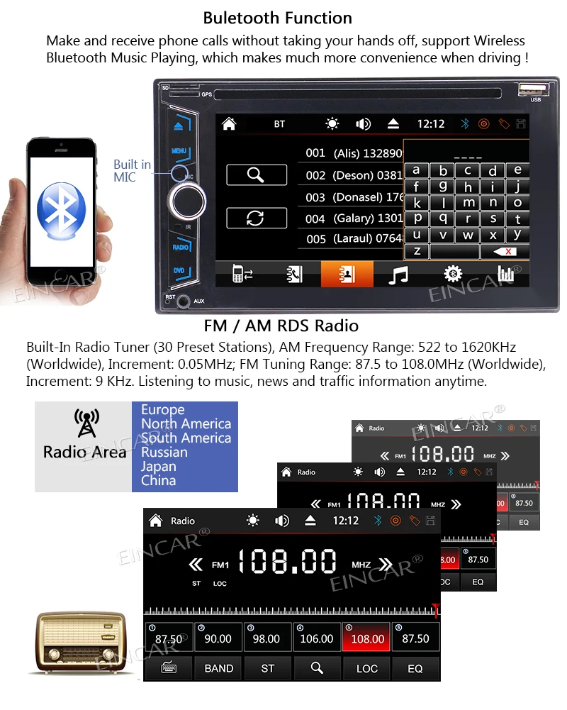 Двойной Din автомобильный стерео радио приемник AM FM Авто Радио прямое USB