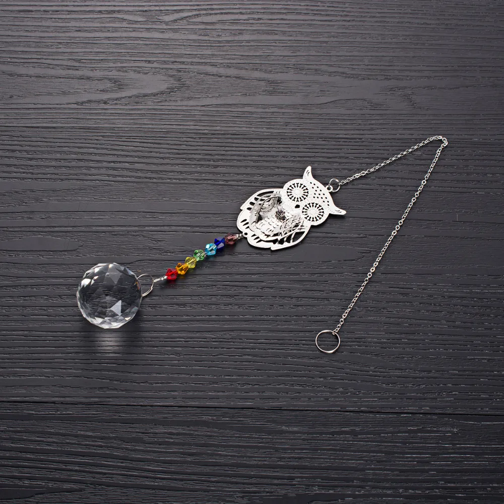 Металлическая рождественская подвеска в виде совы с изображением животных