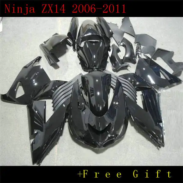 Для Kawasaki Ninja ZX14R 2006-2011 ZZR 1400 полный черный корпус 06 07 08 09 10 11 фотообойма (литьё под