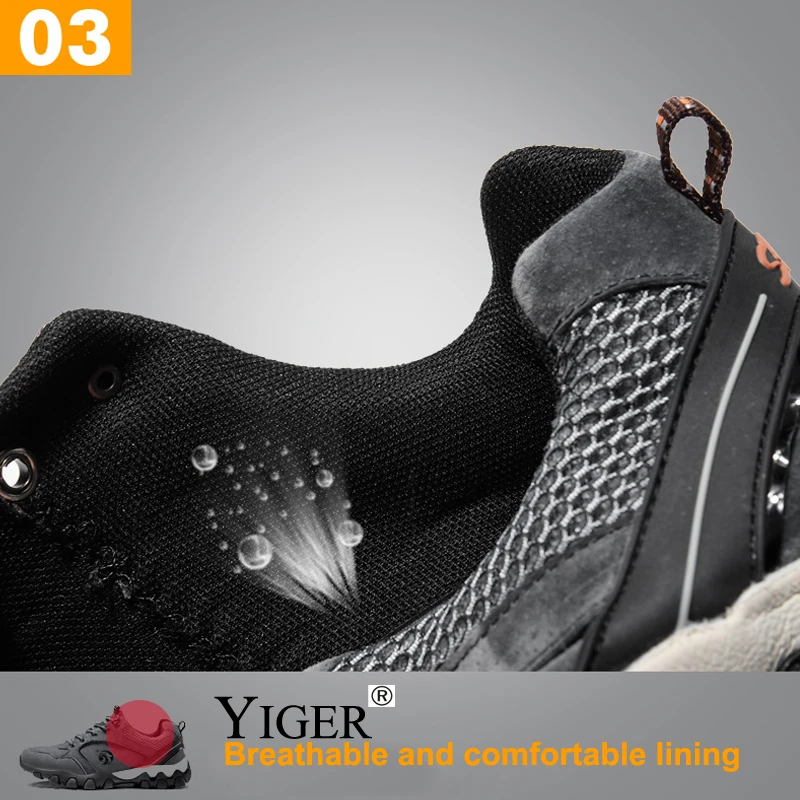 YIGER/Новинка; Мужская обувь для скалолазания; мужская повседневная походная обувь; Мужская прогулочная обувь для отдыха на открытом воздухе; нескользящая износостойкая обувь на шнуровке; 0224