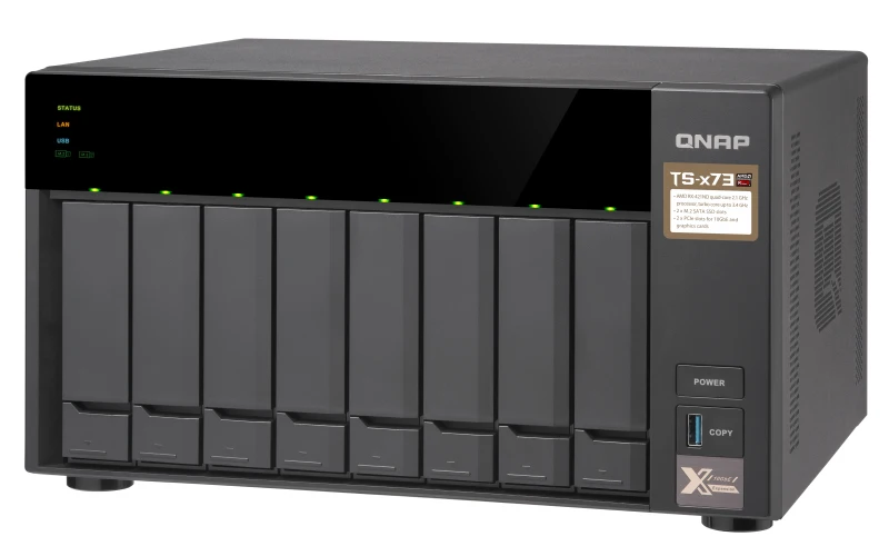 QNAP TS-873 NAS Tower AMD встроенный R-Series SoC RX-421ND черный | Компьютеры и офис