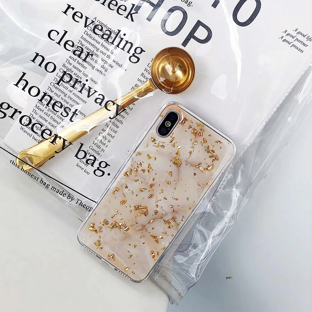 Luxury Gold Foil Bling Marble Phone Case For iPhone XR X XS Max Soft TPU Cover 8 7 6S 6 Plus 5 5S SE Glitter Cases |