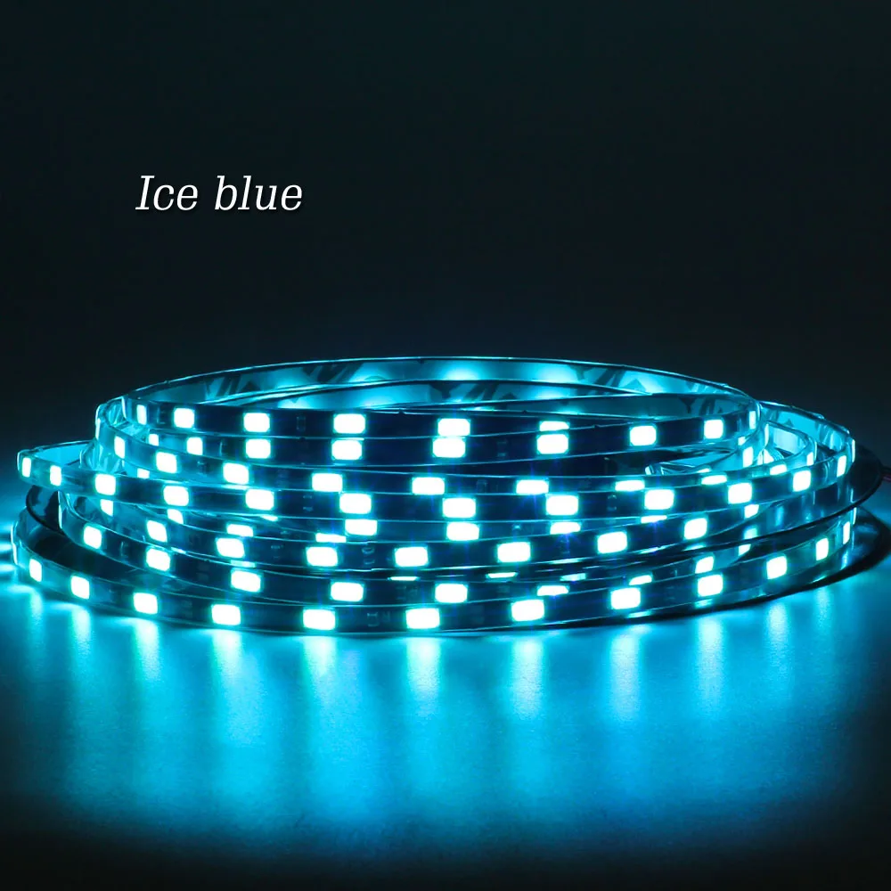 Ice Blue DC12V узкая сторона 5730 гибкий Светодиодные ленты света 4,7 мм Ширина Водонепроницаемый автомобиля декоративное освещение Освещение в помещении - Испускаемый цвет: Ice Blue