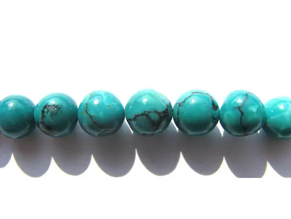 

4 6 8 10 12mm full strand AA grade genuine turquoise semi precious round green blue tibetant jewelry beads