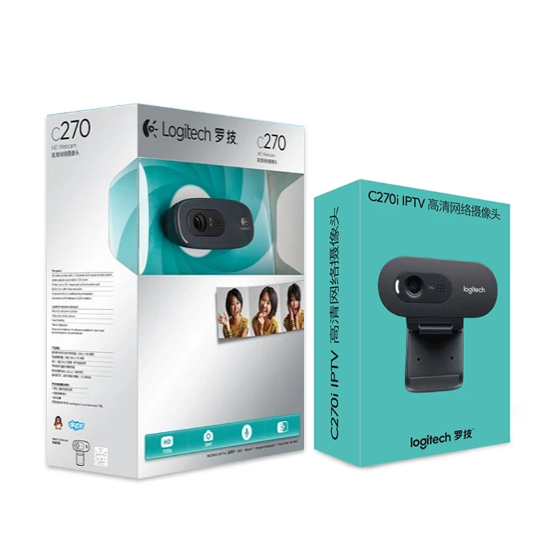 Logitech C270 HD вид 720 P черный веб-камера с микрофоном Micphone Видеозвонок для Android ТВ Oiginal веб-камеры