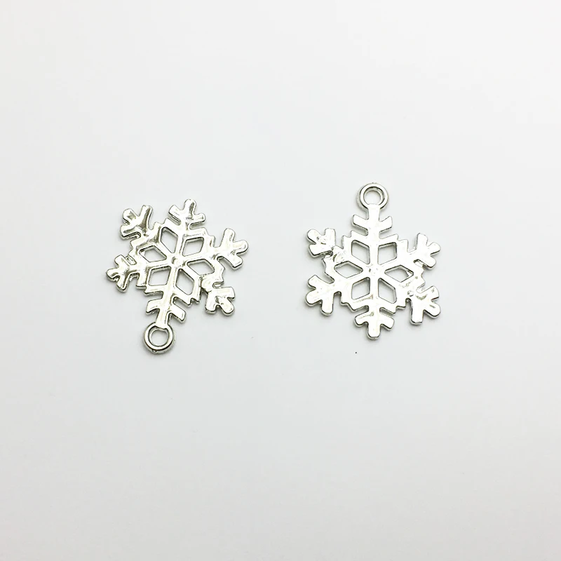 30 шт./лот Новое поступление серебряные подвески в форме снежинки 28*23 мм Подвески