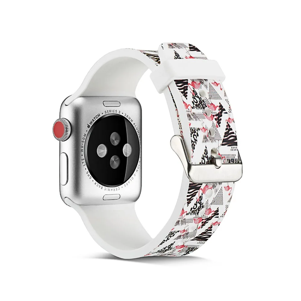 Camouflage flowers print Colorful Silicone Replacement Sport Band For Apple Watch Series1234 Strap iWatch Sports Edition | Наручные часы