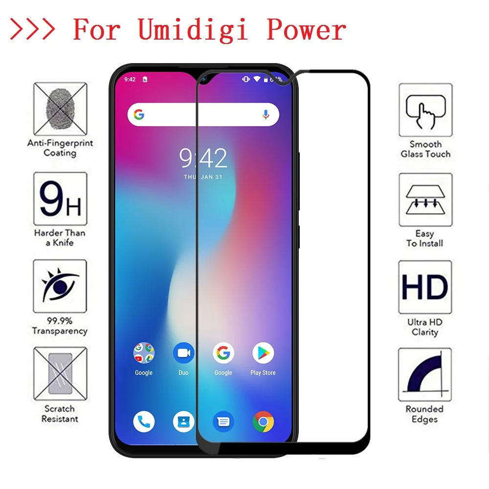 3D закаленное стекло для Umidigi Umi Power Защита экрана 2.5D 9H Премиум полное покрытие