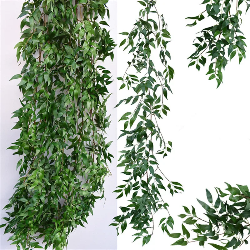 Artificial Willow vine faux plant for Wedding decoration plantas artificiales fake leaves garland rattan lierre artificiel