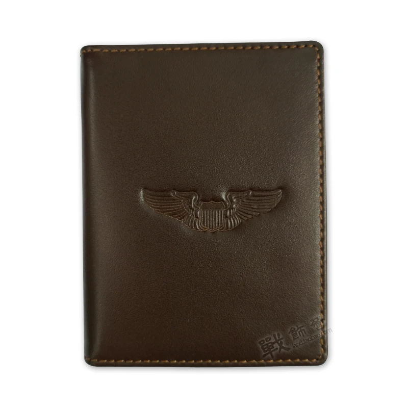 light brown Винтажный воздушный корпус США, ID держатель для карт, натуральная кожа, сплошной цвет, чехол-папка, подарок для пилота, любитель авиации, коллекция Airman - Цвет: light brown