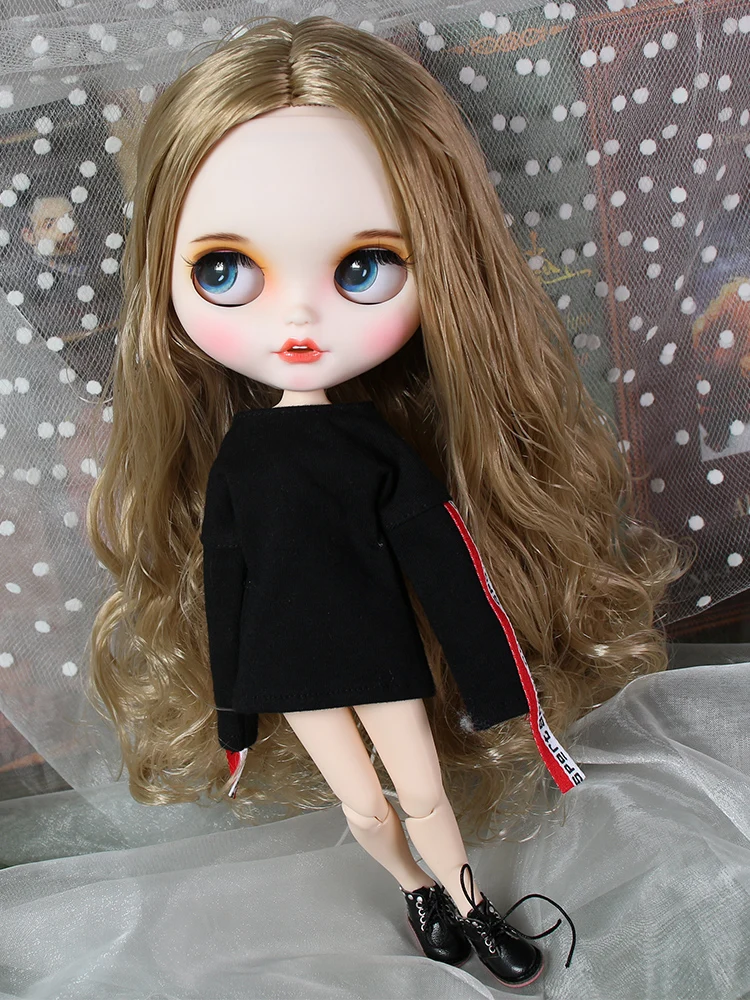 ICY blyth кукла матовое лицо белая кожа золотые кудри волосы костюм куклы с зубами губы брови 30 см DIY BJD SD подарок