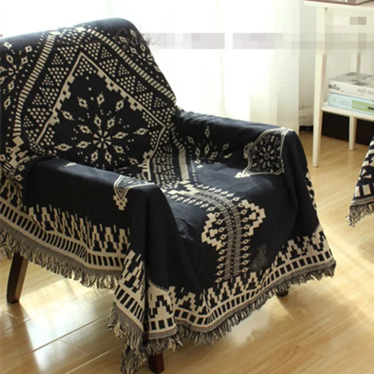 Плед в клетку с хлопковой нитью Европейском стиле одеяло для отдыха покрывало на