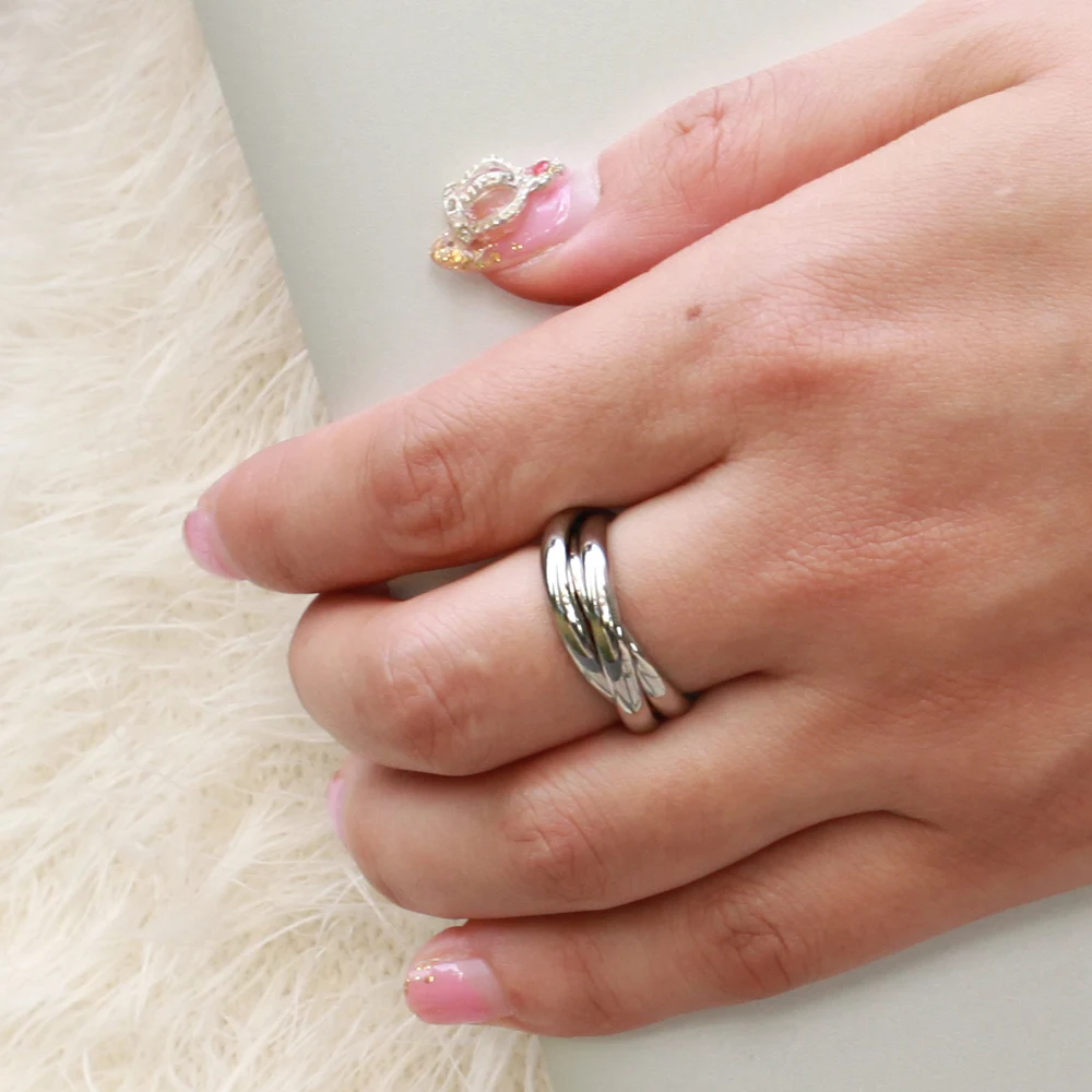 Три в одном три цвета из нержавеющей стали персонализированные женские простые