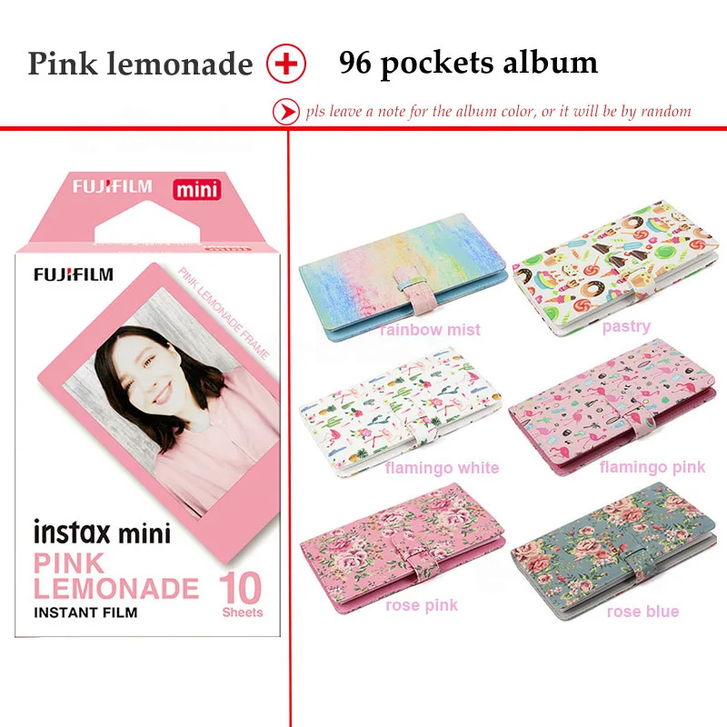 Fujifilm Instax Mini Film Pink Lemonade 10 листов для 9 8 7s 70 90 25 мгновенная полироидная камера