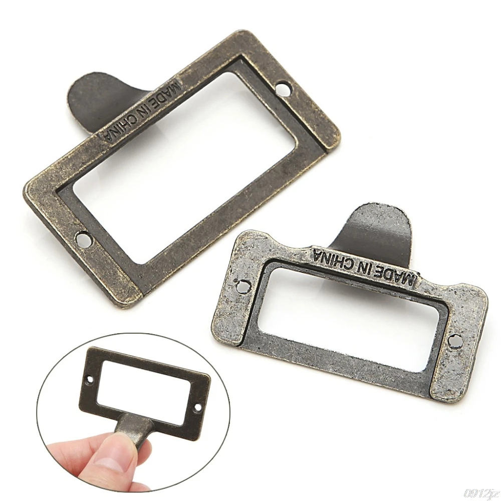 6x ручка визитная карточка держатель для этикеток шкафа античный латунный ящик