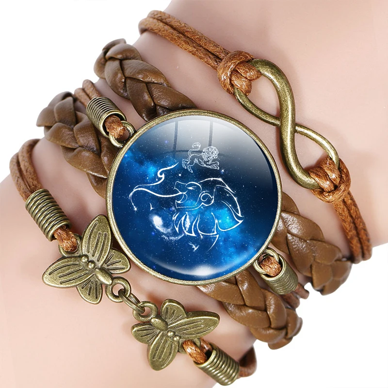 12 Знак зодиака браслет веревочный браслет Virgo Libra Скорпион Созвездие Стрельца ювелирные изделия подарок на день рождения - Окраска металла: Leo