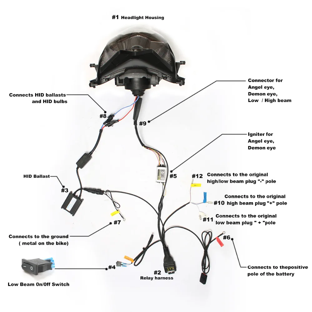 Передние фары KT для мотоцикла Suzuki GSXR750 2011 2012 2013 2014 2015 2016 HID Проектор Светодиодный