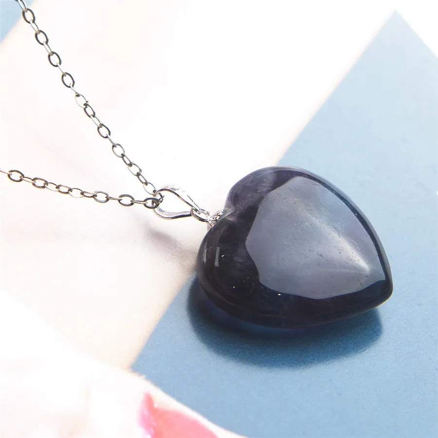 Подлинная Фиолетовый Натуральный флюорит кристалл кварца в форме сердца дизайн