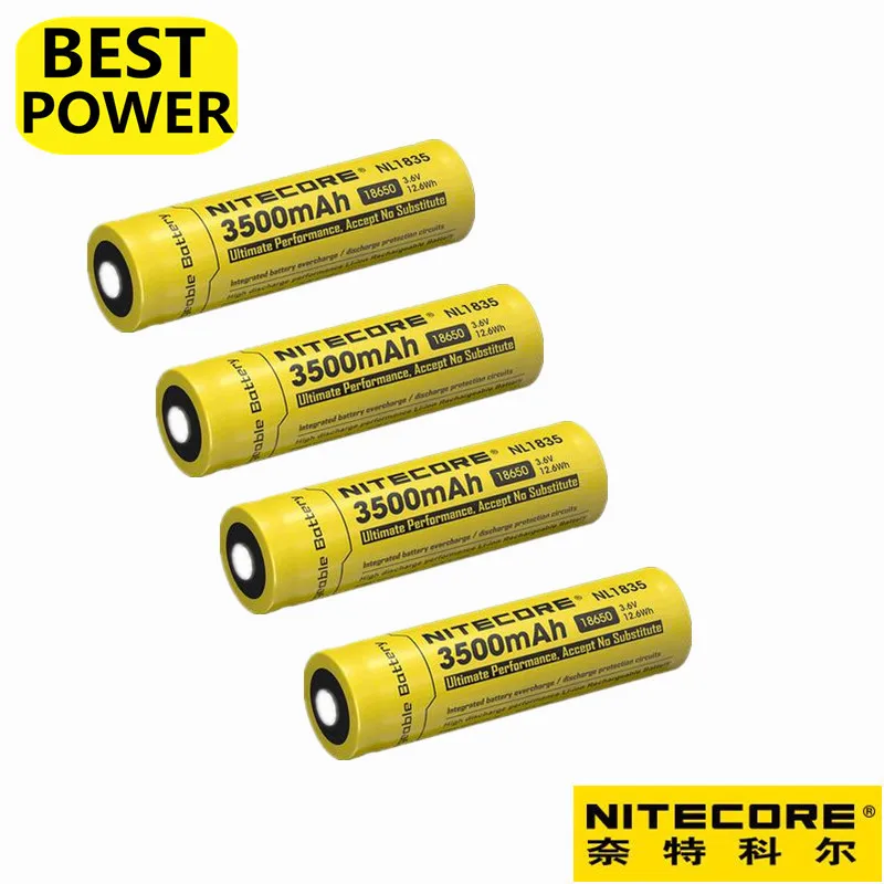 Аккумуляторная батарея Nitecore NL1835 4 шт. 18650 3500 мАч (новая версия NL1834) 3 7 В 12 6 Вт/ч литий