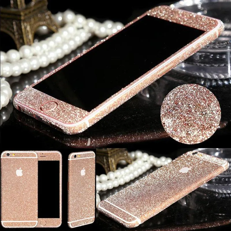 Bling Стикер Чехол Для Apple iPhone 6 s Plus Всего Тела телефон Оболочки Наклейку Кожи Блеск
