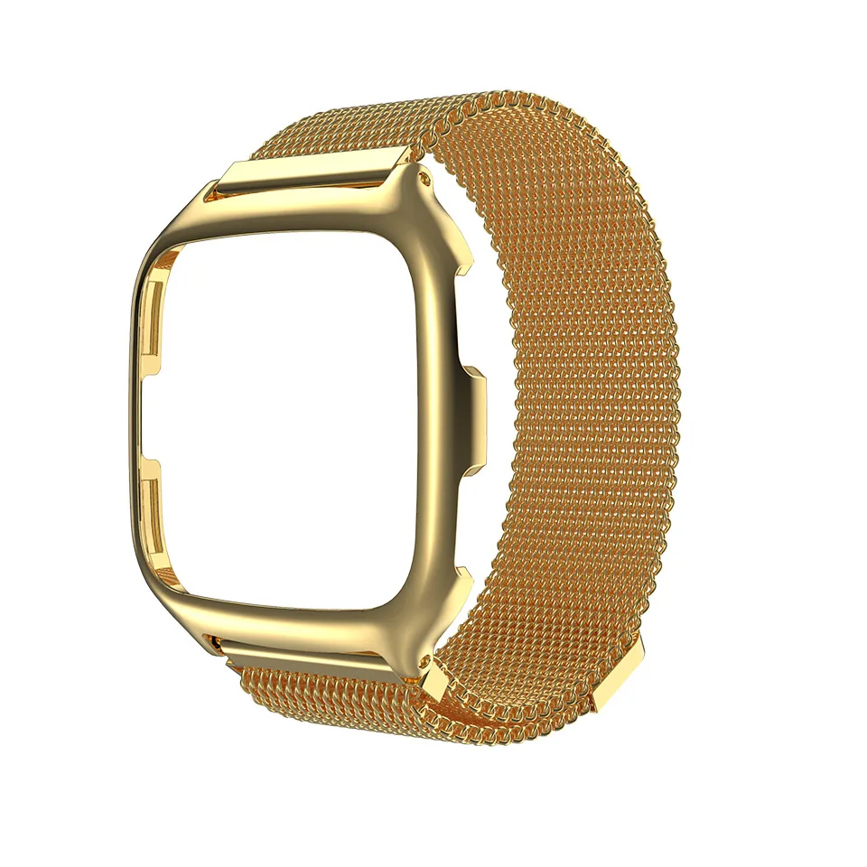 Металлический ремешок для Fitbit Versa ремешок из нержавеющей стали Milanese Loop браслет для fit bit versa браслеты - Цвет: Plus version