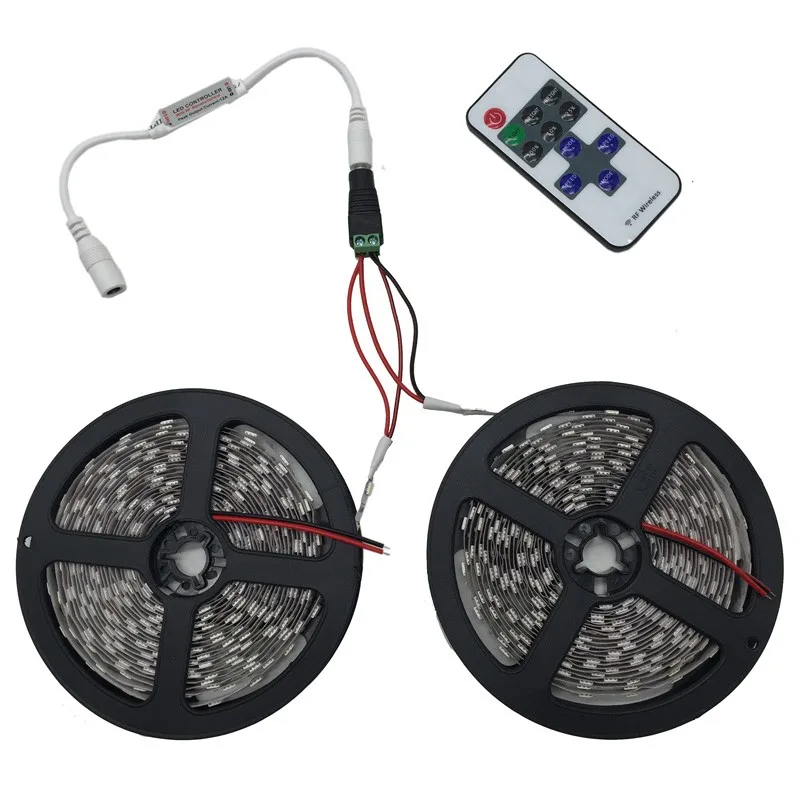 GBKOF хороший 10 м светодиодный ленточный светильник RGB 5050 SMD 600 светодиодный s 12 в 60 светодиодный/m 2x5 м не водонепроницаемый белый теплый белый синий красный зеленый цвет