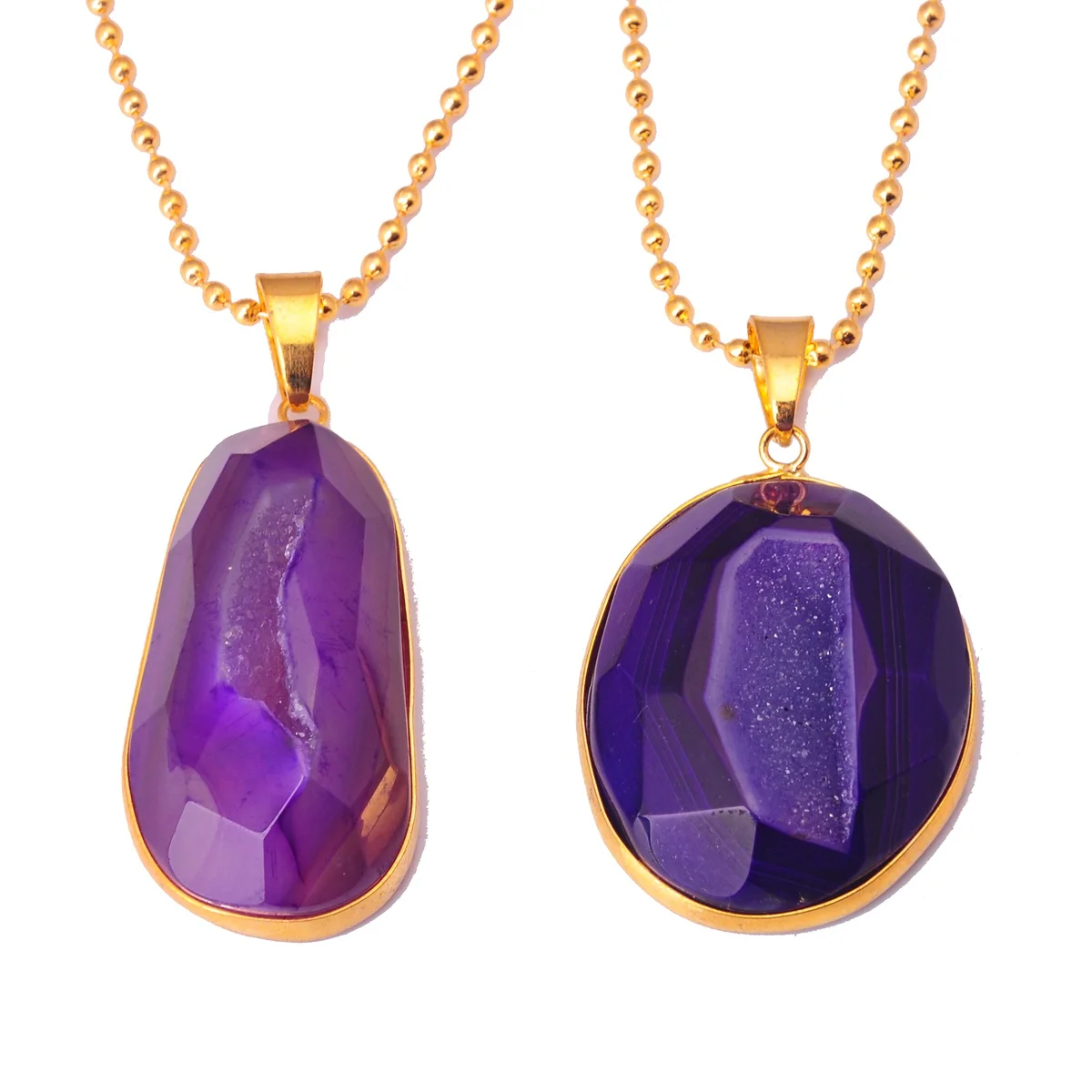 2019 Natural Stone Cave Crystal Pendant Plated Gold Gift For Women Girl Fashion Couple Rock Pendants | Украшения и аксессуары