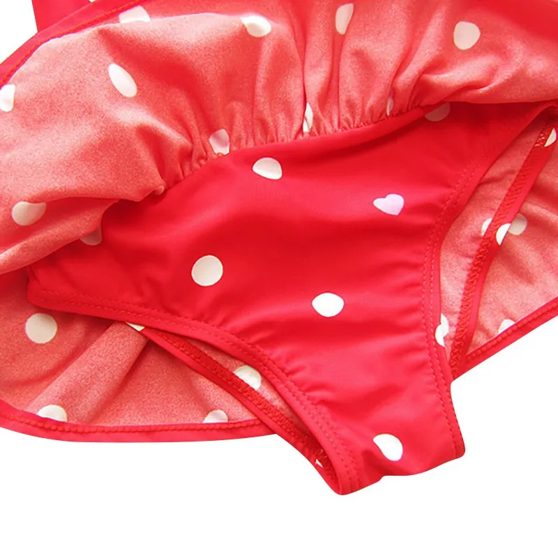 

Beach Swim Suit Toddler Baby Girl Bikini Swimsuit Dot Beach Bow One Pieces Swimwear Bathing Suit + Headband