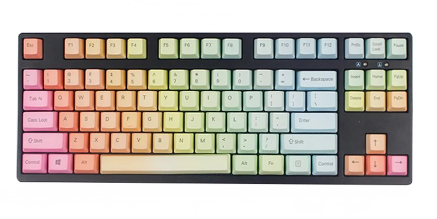 Клавиатура с радужным градиентом NPKC толстая раскладка PBT ANSI OEM или Вишневый