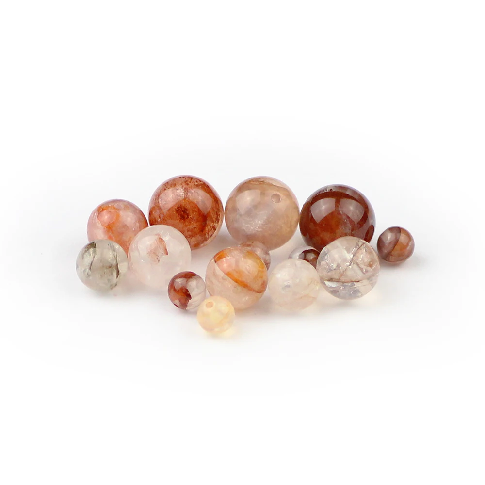 BTFBES Natural Red Quartz Crystal Hong Kong Imports Stone 6 8 10 12MM Round Colot Loose Bead For Jewelry Bracelet Making DIY | Украшения и