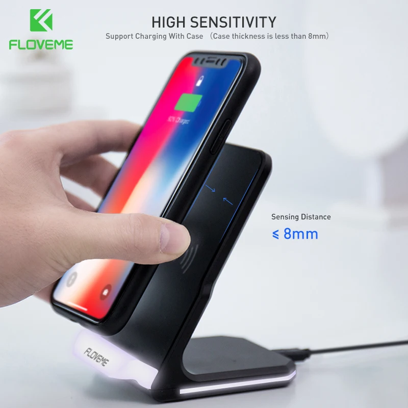 FLOVEME Qi Беспроводной Зарядное устройство для iPhone X XS Max XR samsung S9 S8 примечание 9