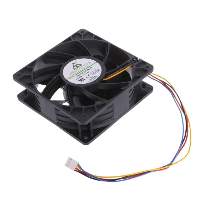 

1Pc 120x120x38mm Brushless DC12V 2.7A 7-Blade Cooling Fan 12038 For Delta QFR1212GHE New Fan