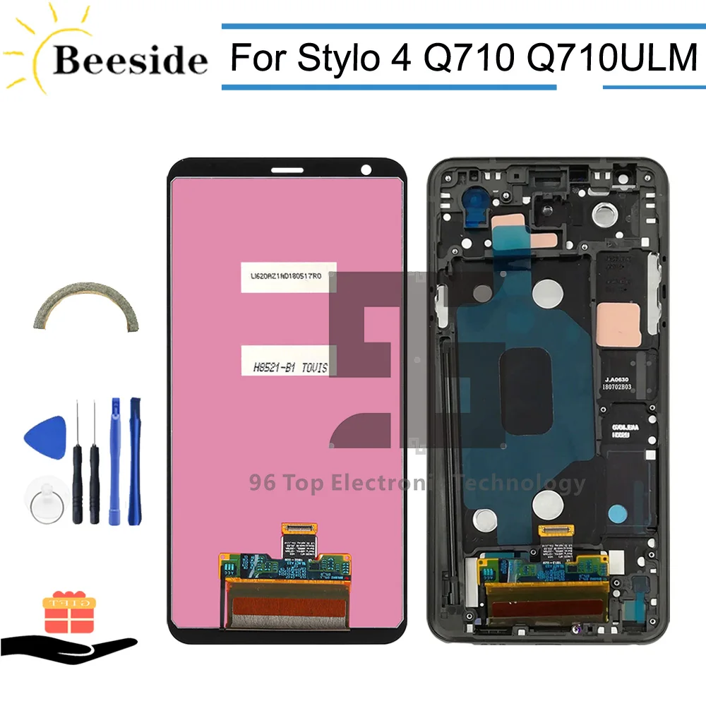 AA+ lcd+ рамка для LG Stylo 4 Q710ULM L713DL Q710TS Q710MS Q710AL Q710US Q710PL Q710 ЖК-дисплей с сенсорным экраном дигитайзер в сборе
