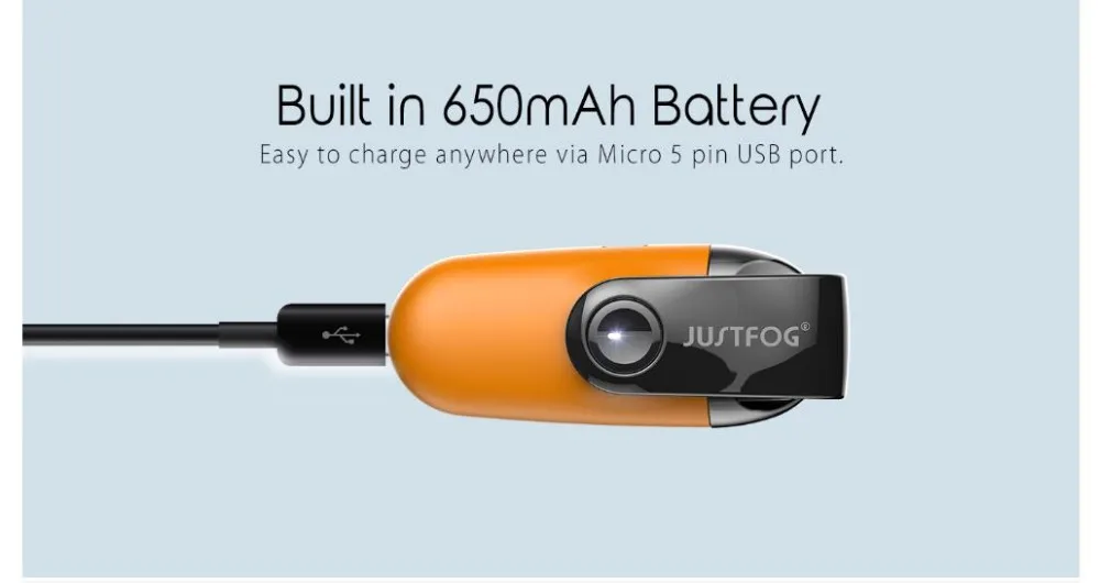 Justfog C601 спортивный стручок стартовый набор 1,7 мл емкость электронная сигарета 670 мАч с Ом встроенная катушка VS ijust 3 комплект